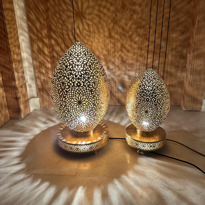 Order by Size : Moroccan Handmade Brass Table Lamp (Asmahan)
