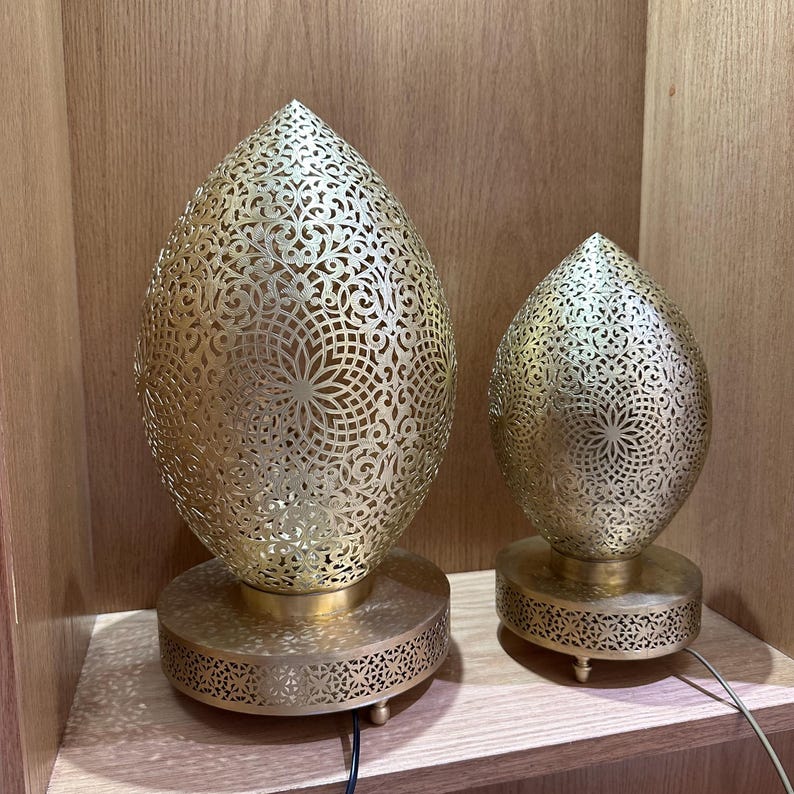 Order by Size : Moroccan Handmade Brass Table Lamp (Asmahan)