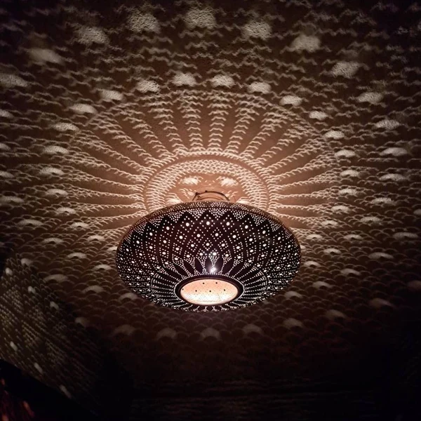 Order by Size : Moroccan Handmade Brass Ceiling Pendant Light (Firdaus)