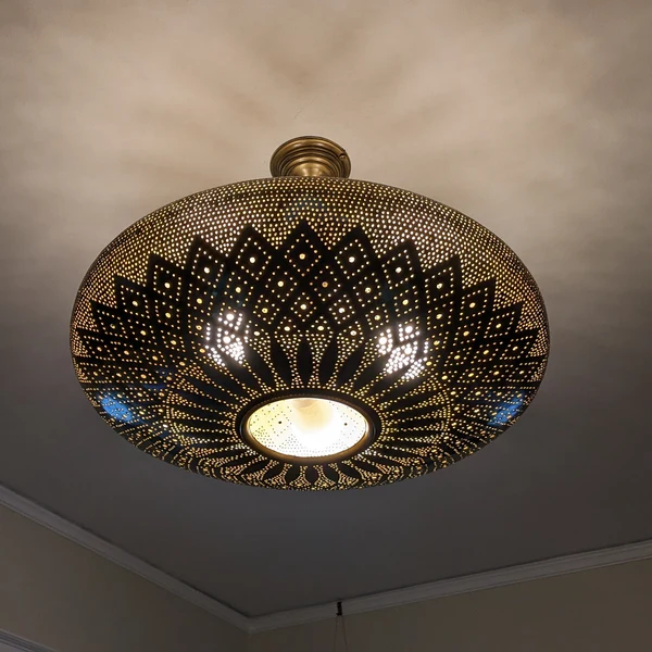 Order by Size : Moroccan Handmade Brass Ceiling Pendant Light (Firdaus)
