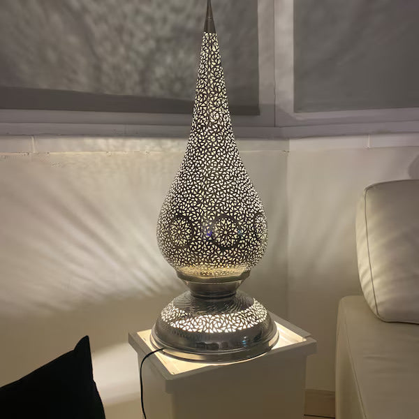 Order by Size : Moroccan Handmade Brass Table Lamp (ghazala)