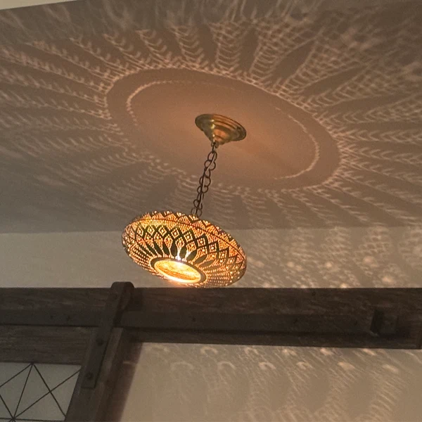 Order by Size : Moroccan Handmade Brass Ceiling Pendant Light (Sumaiya)