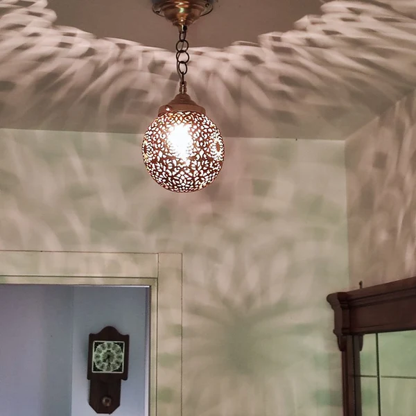 Order by Size : Moroccan Handmade Brass Ceiling Pendant Light (Intisar)