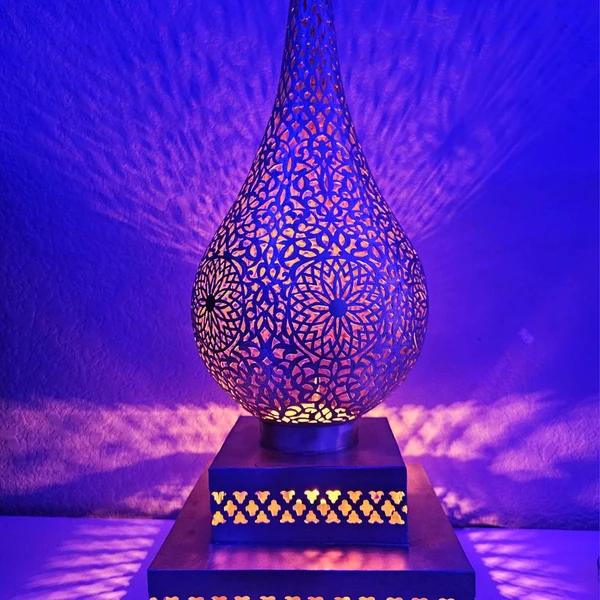 Moroccan Handmade Brass Table Lamp (Khulood)