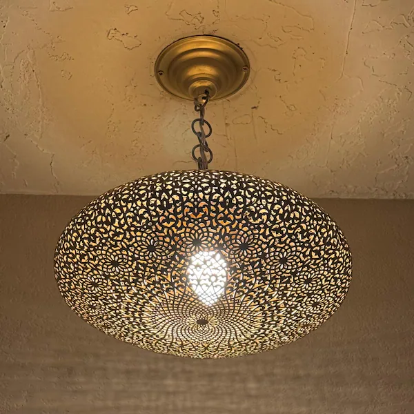 Order by Size : Moroccan Handmade Brass Ceiling Pendant Light (Amalina)