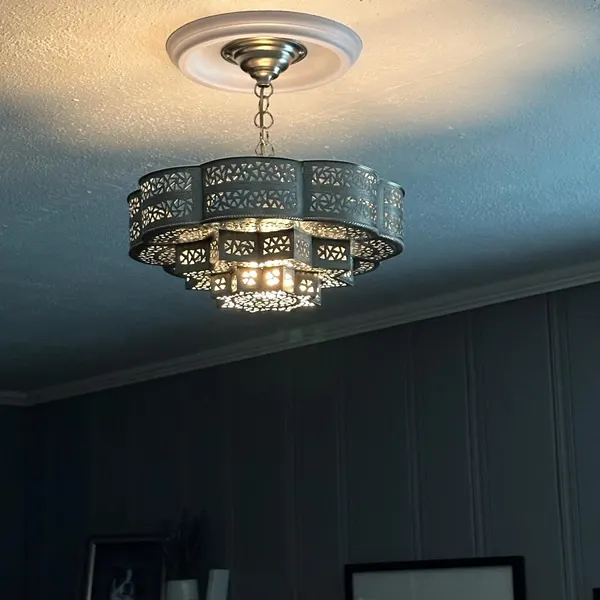 Order by Size : Moroccan Handmade Brass Ceiling Pendant Light (Ulfah)
