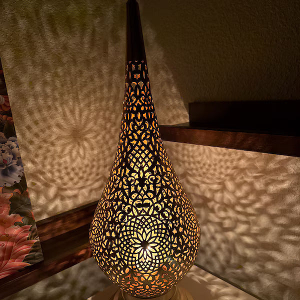Order by Size : Moroccan Handmade Brass Table Lamp (Silia )