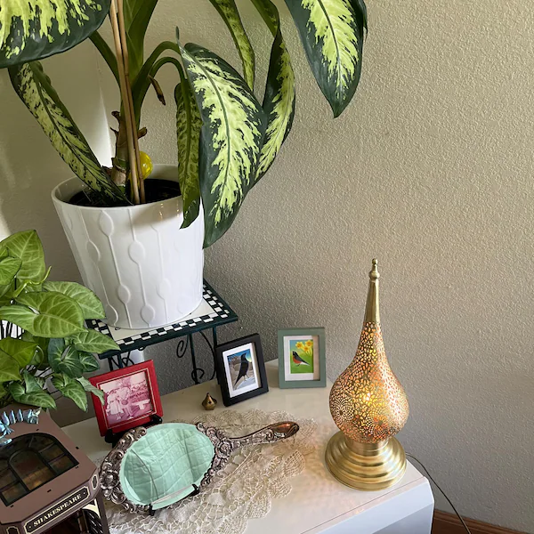 Order by Size : Moroccan Handmade Brass Table Lamp (Silia )