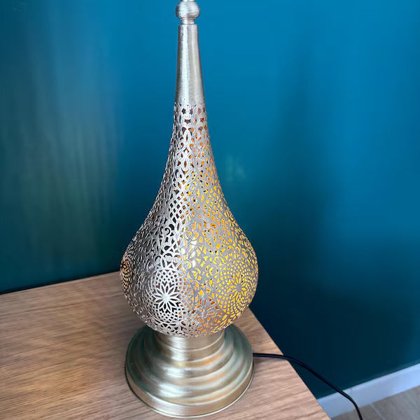 Order by Size : Moroccan Handmade Brass Table Lamp (Silia )