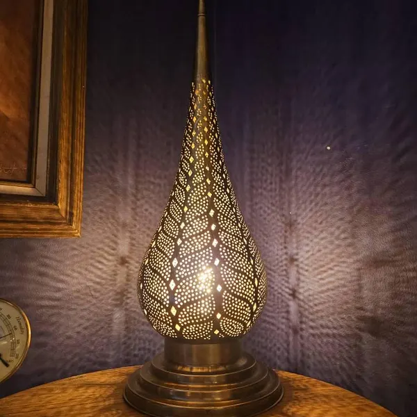 Order by Size : Moroccan Handmade Brass Table Lamp (Buthaina)