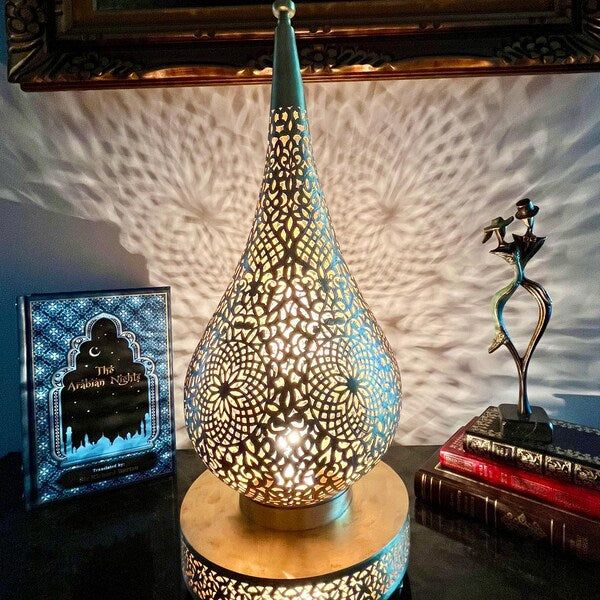 Order by Size : Moroccan Handmade Brass Table Lamp (Danah)