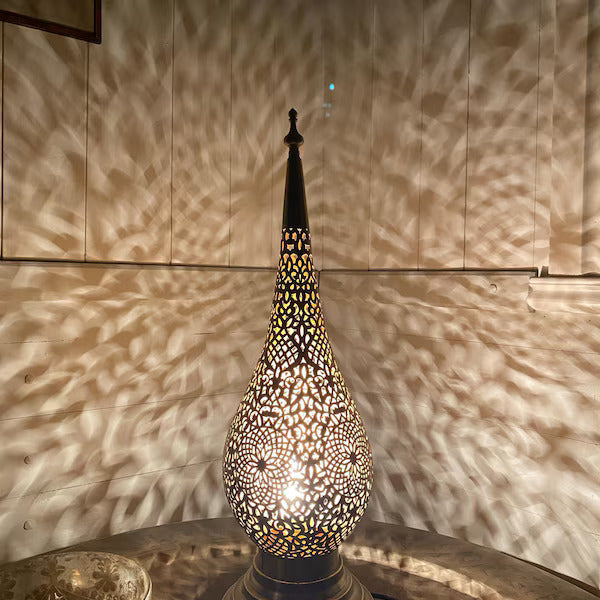 Order by Size : Moroccan Handmade Brass Table Lamp (Silia )