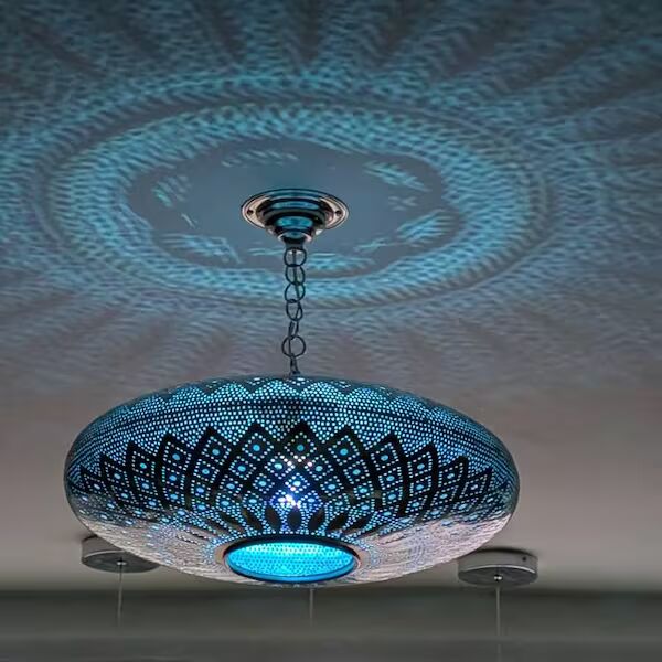 Order by Size : Moroccan Handmade Brass Ceiling Pendant Light (Sadiya)