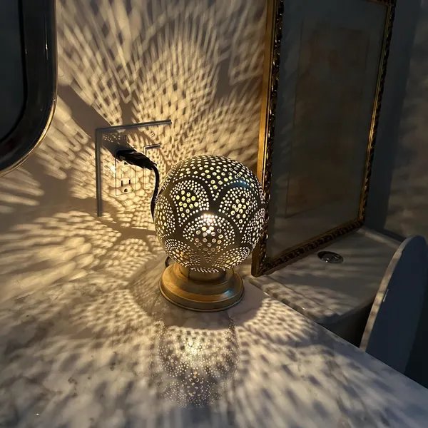 Order by Size : Moroccan Handmade Brass Table Lamp (Dahab)