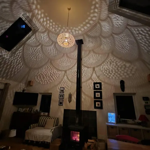 Order by Size : Moroccan handmade brass pendant light  (Yumna)