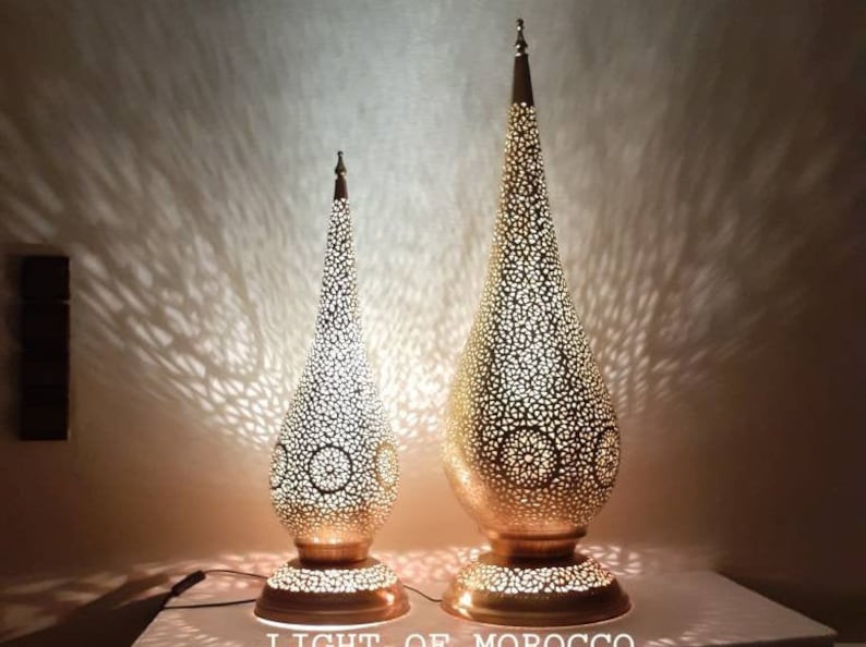 Order by Size : Moroccan Handmade Brass Table Lamp (Lulu)
