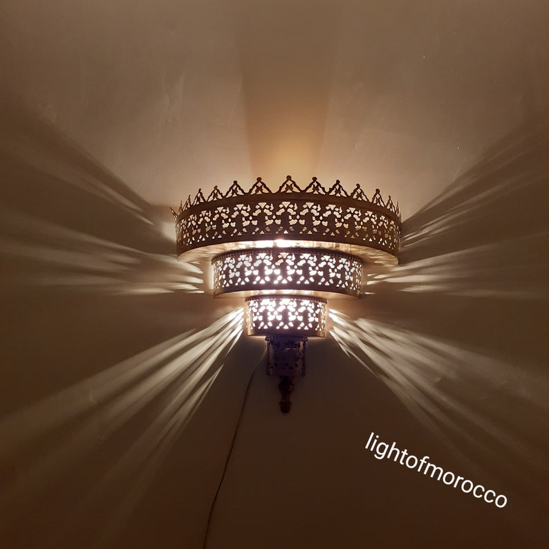 Moroccan handmade sconce brass wall light (Mahira)