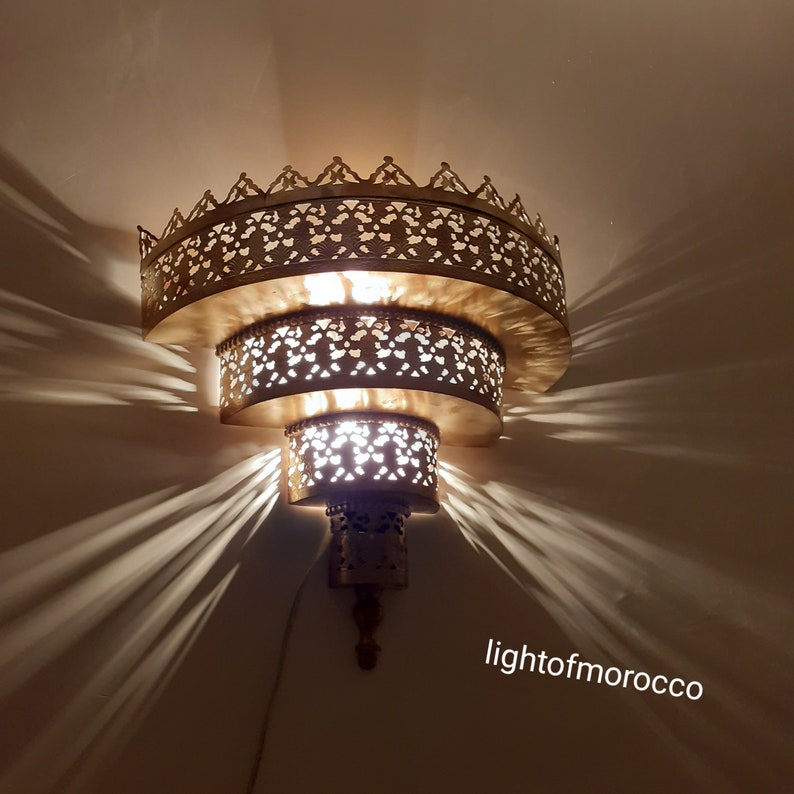 Moroccan handmade sconce brass wall light (Mahira)