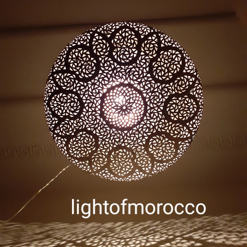 Order by Size : Moroccan Handmade Brass Ceiling Pendant Light (Rayhana)