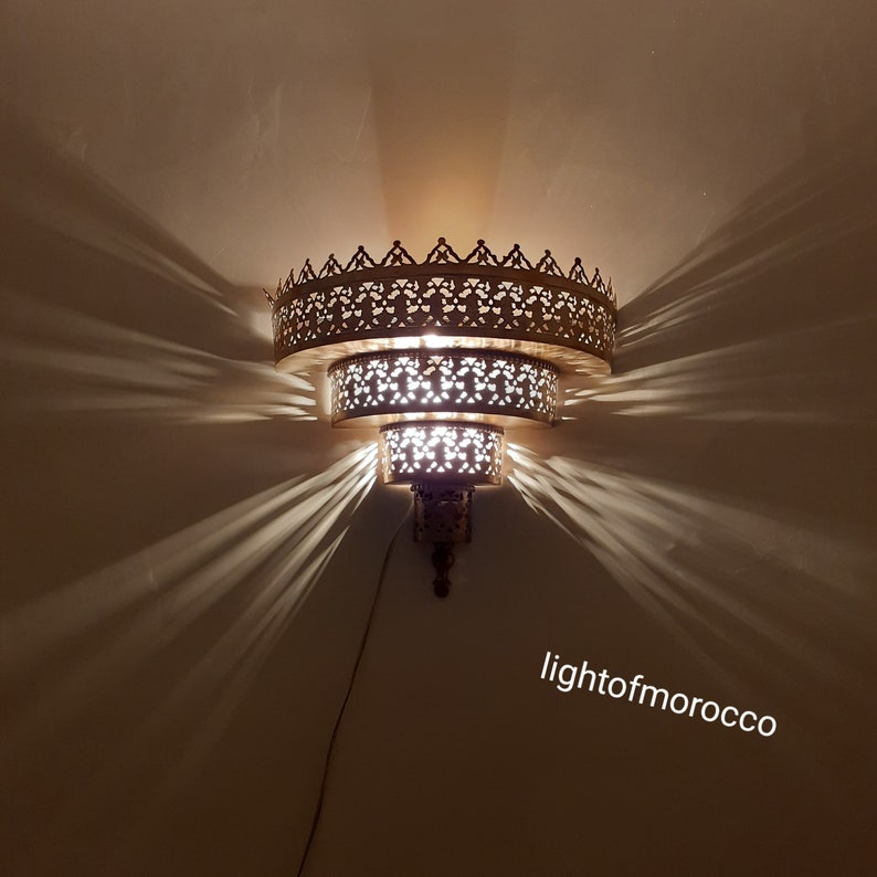 Moroccan handmade sconce brass wall light (Mahira)