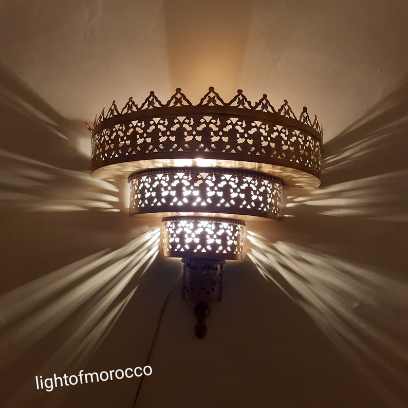 Moroccan handmade sconce brass wall light (Mahira)