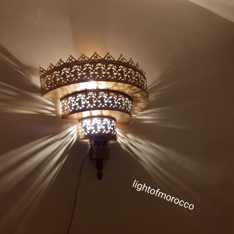 Moroccan handmade sconce brass wall light (Mahira)