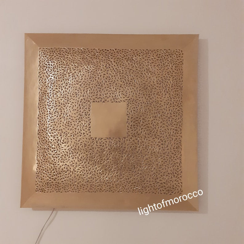 Order by Size : Moroccan handmade brass round wall light lamp (sale)