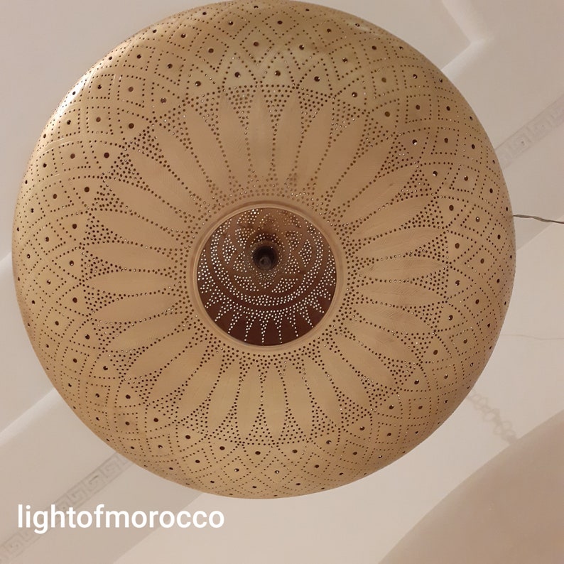 Order by Size : Moroccan Handmade Brass Ceiling Pendant Light (Sumaiya)