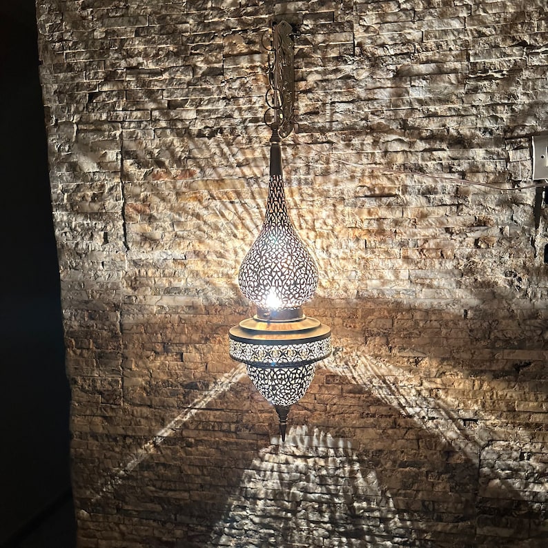 Moroccan handmade sconce brass wall light (Alina)
