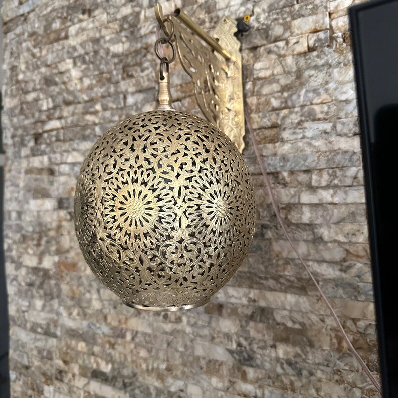 Moroccan handmade sconce brass wall light (Dana)