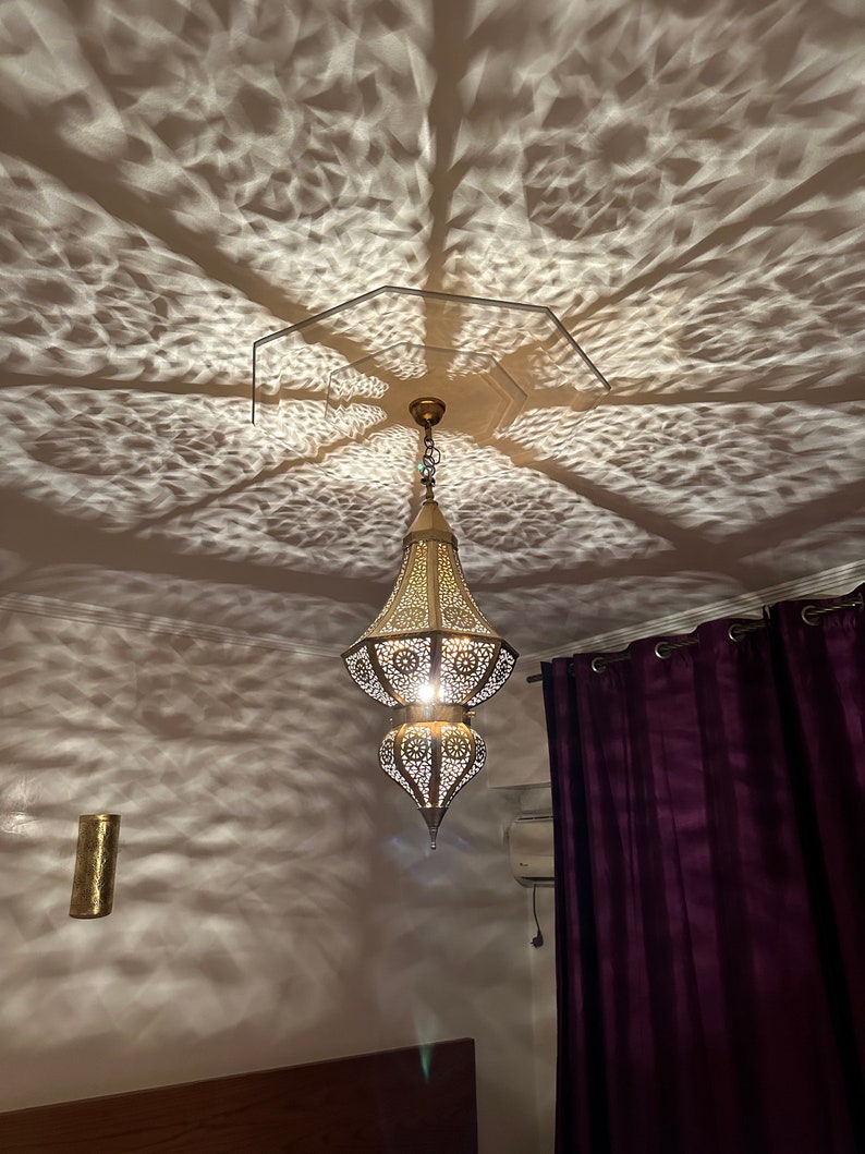 Order by Size : Moroccan Handmade Brass Ceiling Pendant Light (Izza)