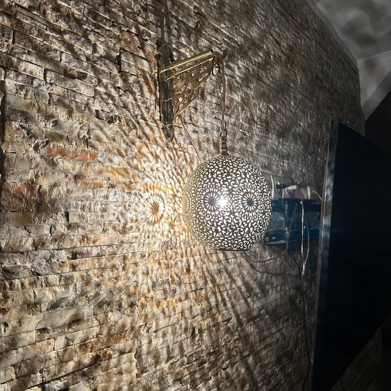 Moroccan handmade sconce brass wall light (Dana)