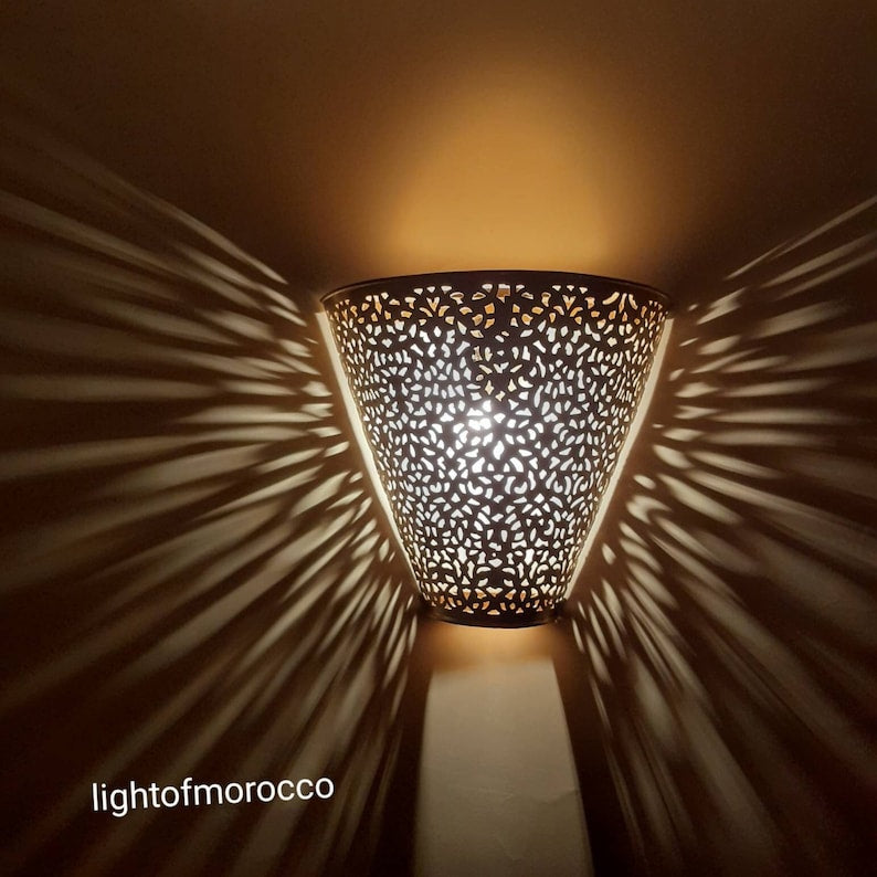 Moroccan handmade sconce brass wall light (Eman)