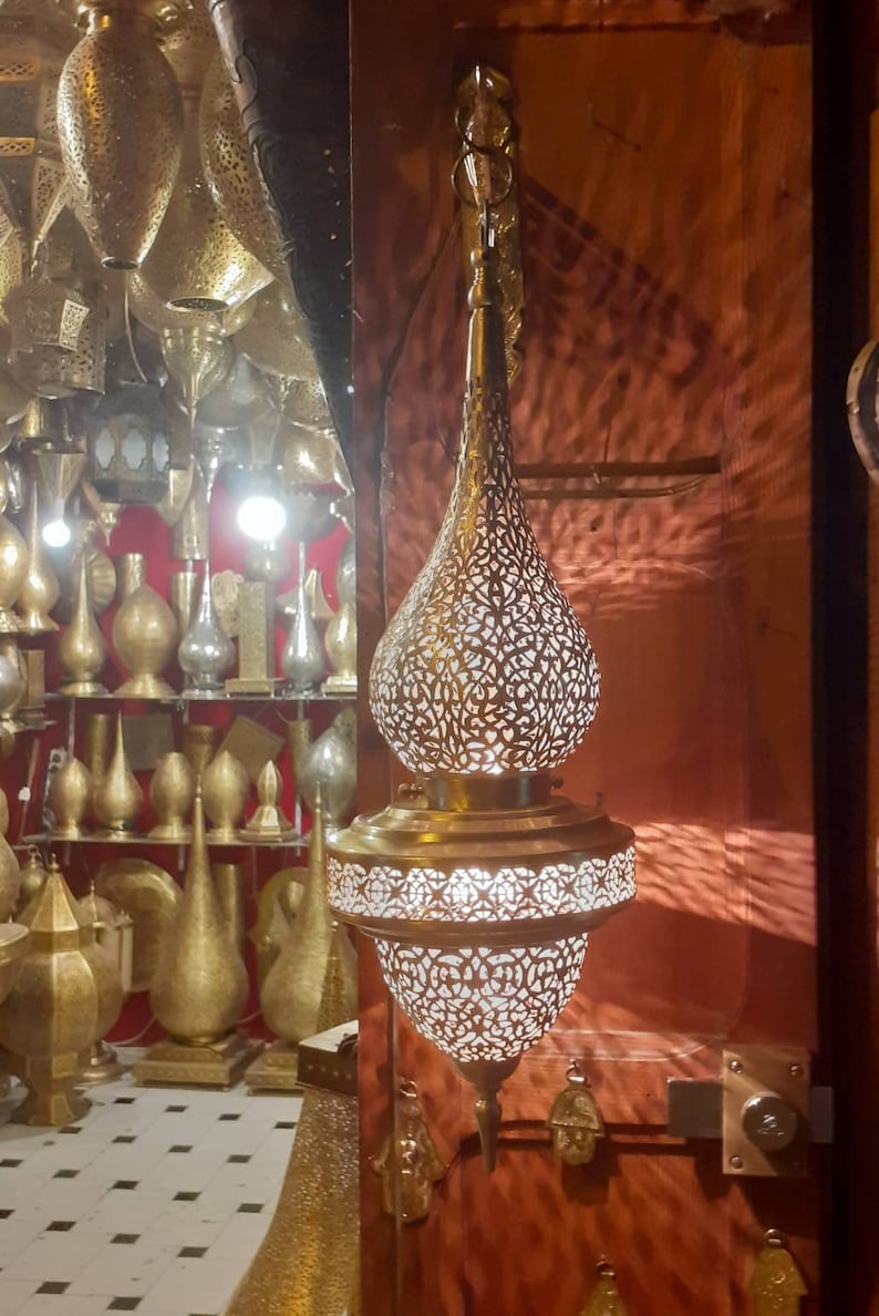 Moroccan handmade sconce brass wall light (Alina)