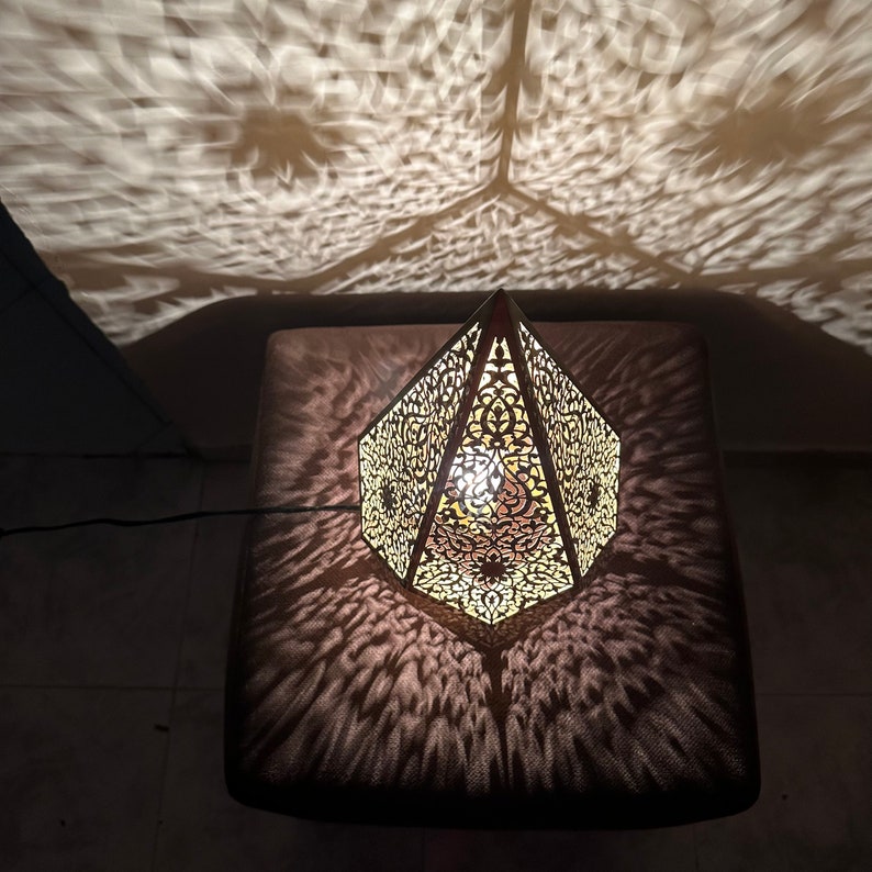 Moroccan Handmade Brass Table Lamp (Lana)