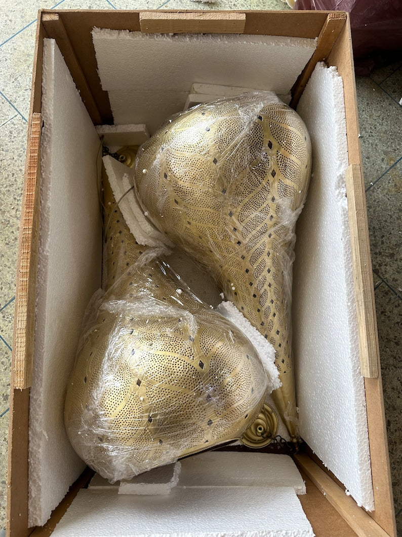 Order by Size : Moroccan Handmade Brass Ceiling Pendant Light (Kella)