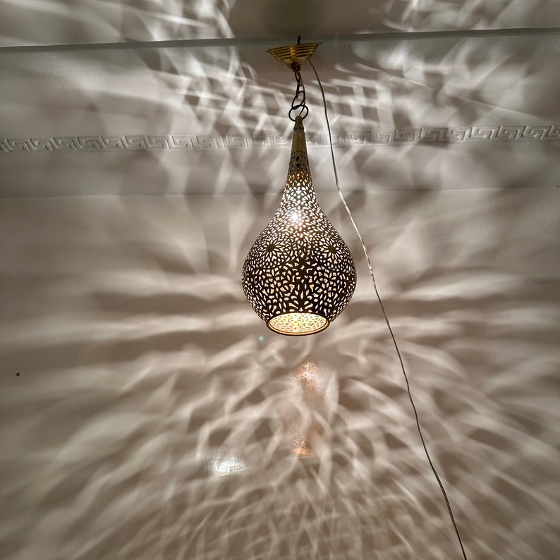 Order by Size : Moroccan Handmade Brass Ceiling Pendant Light (Jawah)