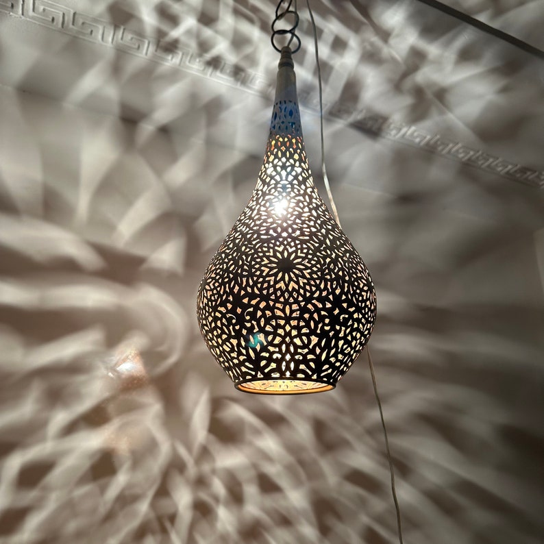 Order by Size : Moroccan Handmade Brass Ceiling Pendant Light (Jawah)