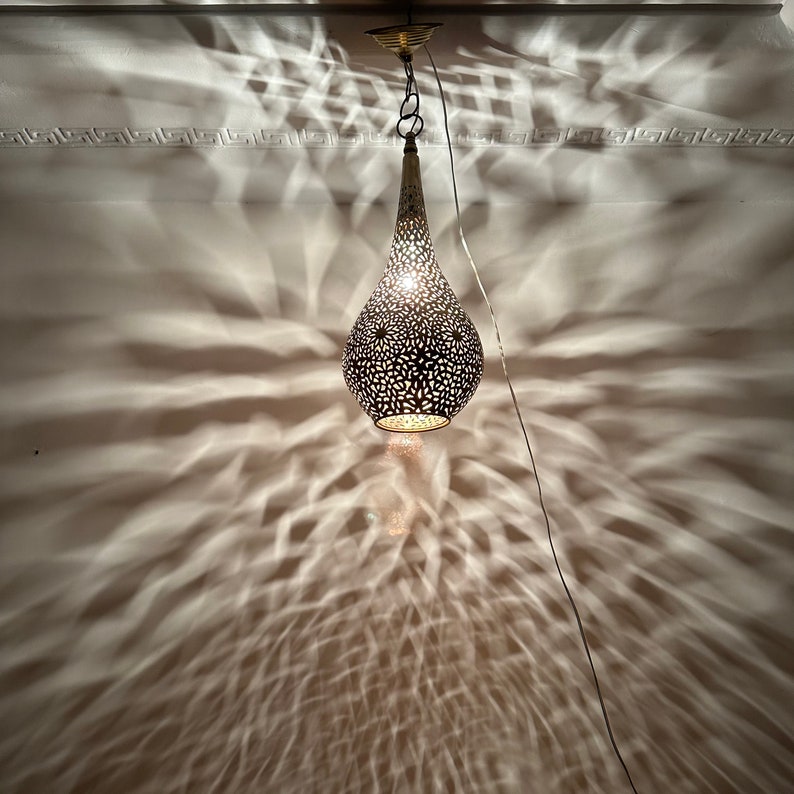 Order by Size : Moroccan Handmade Brass Ceiling Pendant Light (Jawah)
