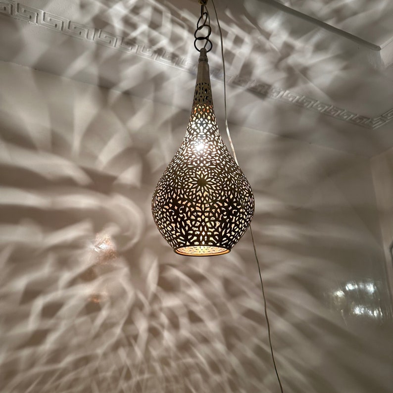 Order by Size : Moroccan Handmade Brass Ceiling Pendant Light (Jawah)