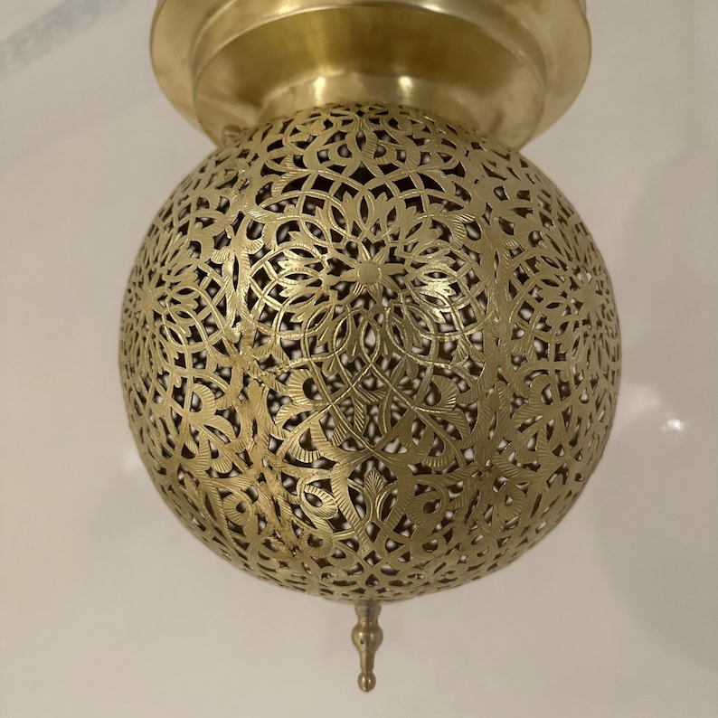 Order by Size : Moroccan Handmade Brass Ceiling Pendant Light (Asra)