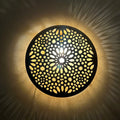 Order by Size : Moroccan handmade brass round wall light lamp (Azemor)