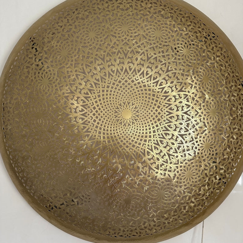 Order by Size : Moroccan handmade brass round wall light lamp ( Taourirt)