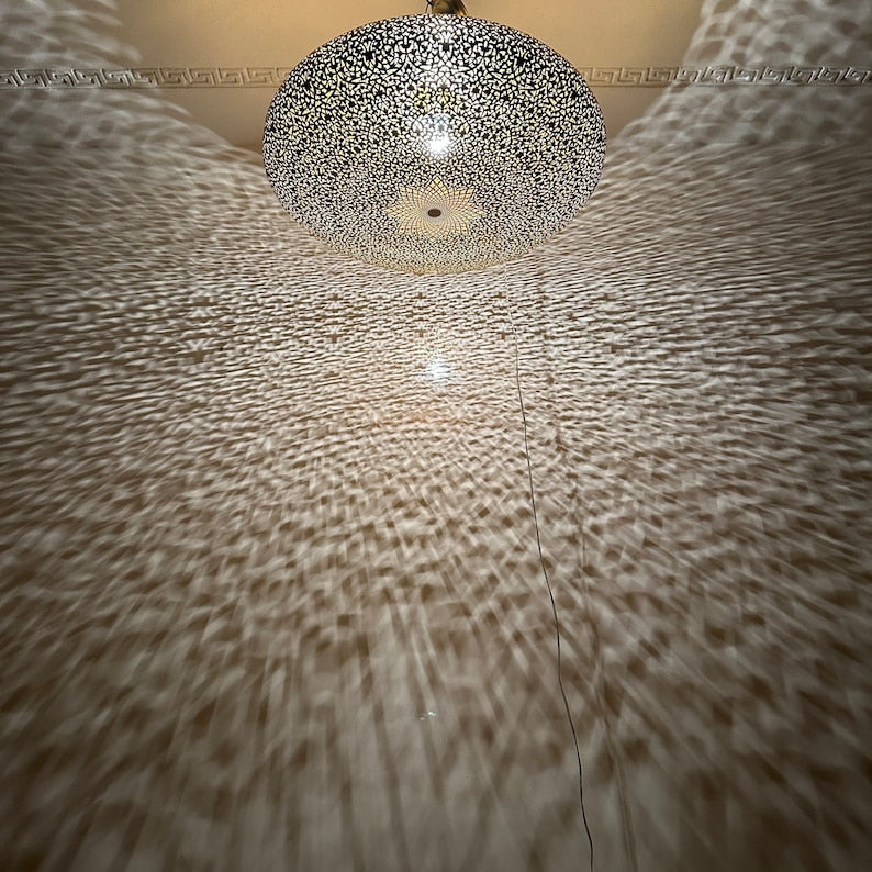 Order by Size : Moroccan Handmade Brass Ceiling Pendant Light (Shifa)