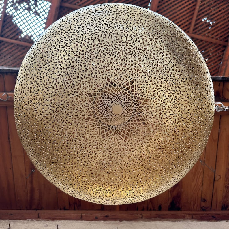 Order by Size : Moroccan Handmade Brass Ceiling Pendant Light (Shifa)