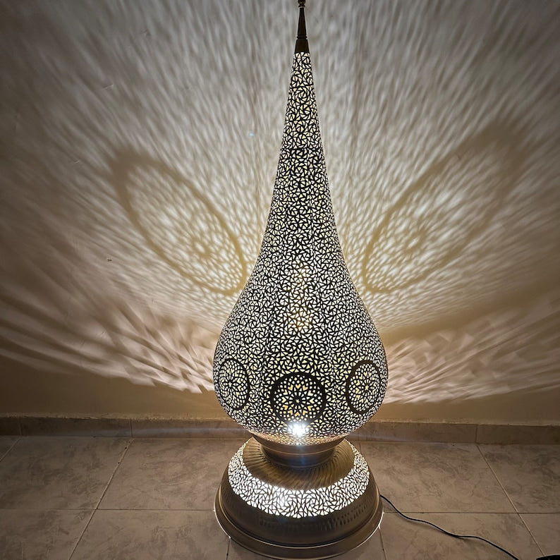 Order by Size : Moroccan Handmade Brass Table Lamp (ghazala)