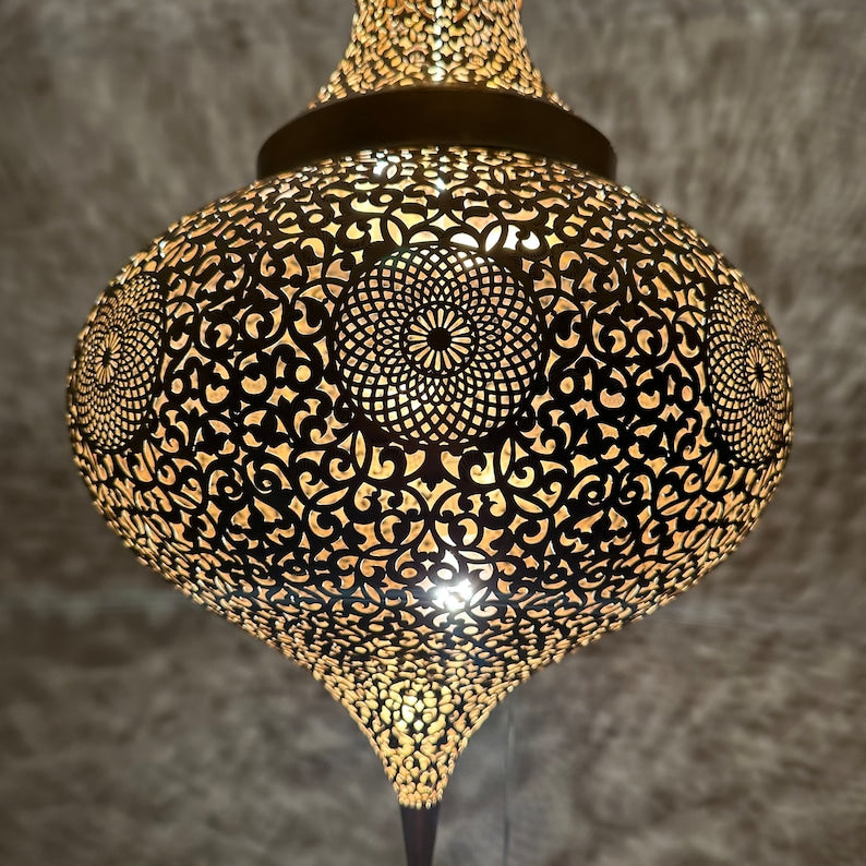 Moroccan Handmade Brass Ceiling Pendant Light (Afara)