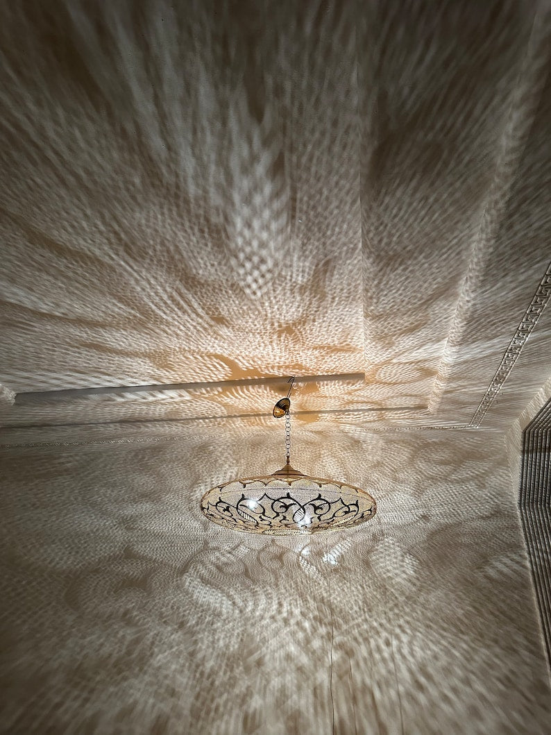 Order by Size : Moroccan Handmade Brass Ceiling Pendant Light (Rayhana)
