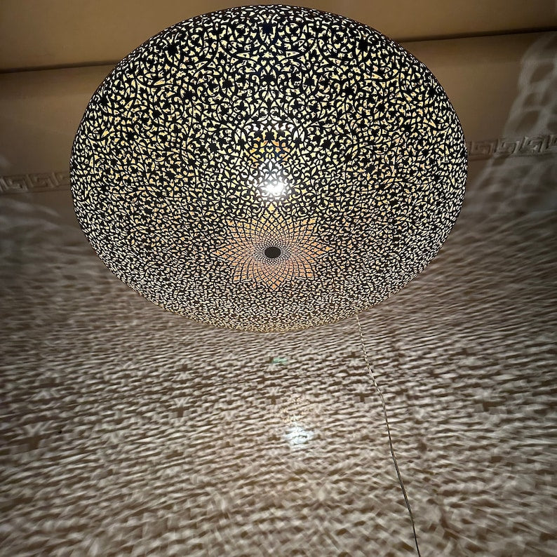 Order by Size : Moroccan Handmade Brass Ceiling Pendant Light (Shifa)