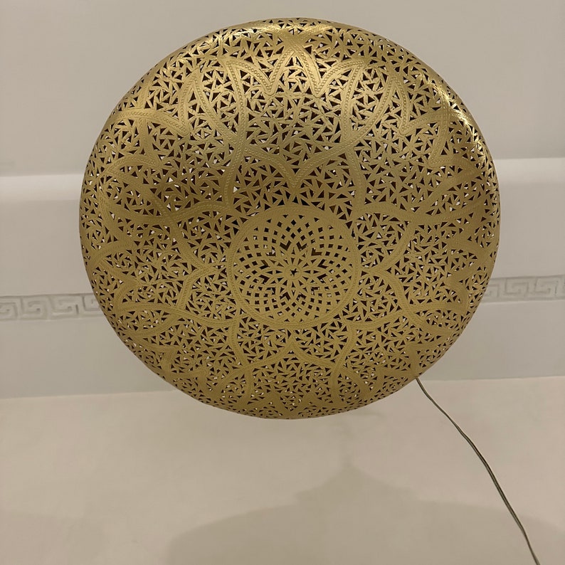 Order by Size : Moroccan Handmade Brass Ceiling Pendant Light (Warda)